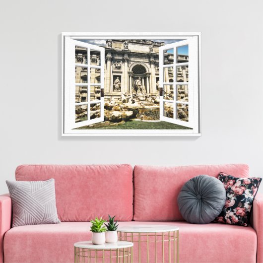 Trevi Fountain View Fake Leinwanddruck (Insitu (Wohnzimmer))
