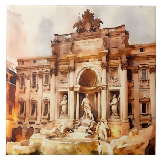 Trevi Fountains, Italien Rom Fliese (Vorderseite)
