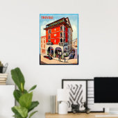 Treviso, Downtown Street, Italien, Vintage Poster (Heimbüro)