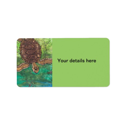 Trevor der Schildkröte Adressaufkleber (Vorne)