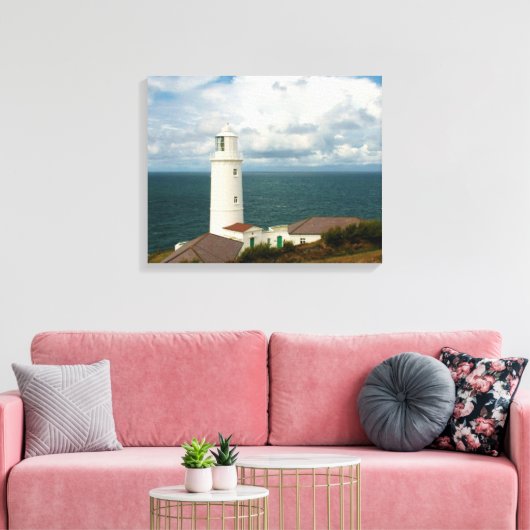 Trevose Head Lighthouse Cornwall England Leinwanddruck (Insitu (Wohnzimmer))