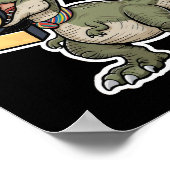 Trex beißen auf der Zahl 2 Poster (Ecke)