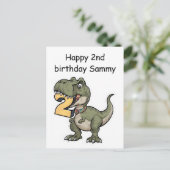 Trex beißen auf der Zahl 2 Postkarte (Stehend Vorderseite)