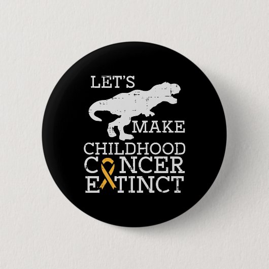 Trex Childhood Cancer Extinct Awareness Dinosaur B Button (Vorderseite)