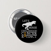 Trex Childhood Cancer Extinct Awareness Dinosaur B Button (Vorne & Hinten)