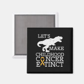Trex Childhood Cancer Extinct Awareness Dinosaur B Magnet (Vorderseite/Rückseite)