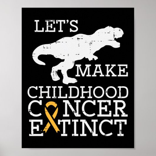 Trex Childhood Cancer Extinct Awareness Dinosaur B Poster (Vorne)