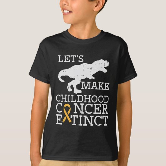 Trex Childhood Cancer Extinct Awareness Dinosaur B T-Shirt (Vorderseite)