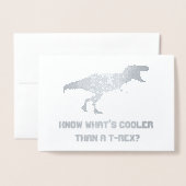tRex Dankeschön Karte, Dinosaurierkarte Folienkarte (Vorderseite mit Umschlag)
