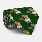 TRex Dino Football Player Muster Grüne Krawatte (Gerollt)