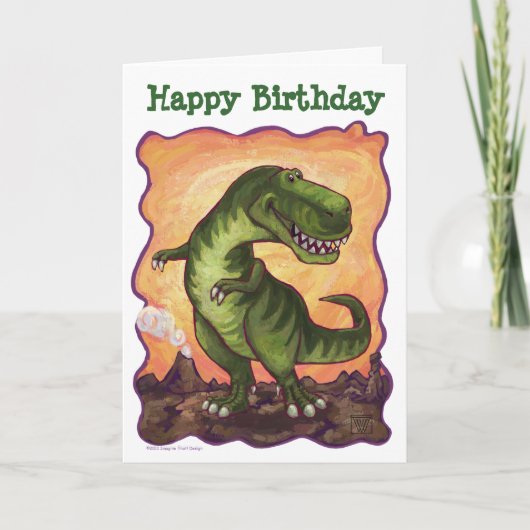 TRex Dino Happy Birthday Card Karte (Vorderseite)