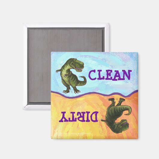 TRex Dino Köpfe und Schwanz Geschirrspüler, sauber Magnet (Vorderseite/Rückseite)