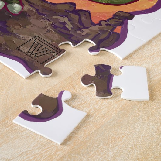 TRex Dino Kunst-personalisiertes Puzzle (Seite)