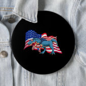 TRex Dinosaur American Flag 4. Juli Unabhängigkeit Button (Beispiel)