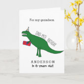 Trex Dinosaur Birthday Grandson Karte (Gelbe Blume)