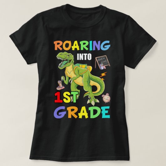 TRex Dinosaur Bleibe Wild T-Shirt (Design vorne)