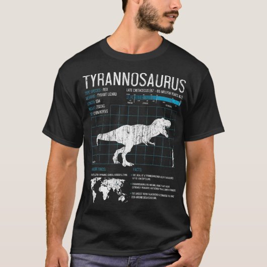 TRex Dinosaur FaktenTyrannosaurus Wissenschaft T-Shirt (Vorderseite)
