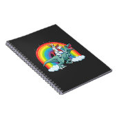 Trex Dinosaur French Bulldog Unicorn Rainbow Notizblock (Rechte Seite)