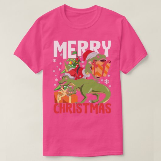 Trex Dinosaur Frohe Weihnachten 1 T-Shirt (Design vorne)