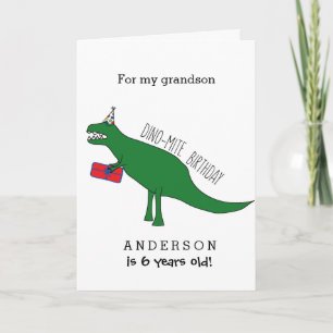 Trex Dinosaur Geburtstag Enkel Karte