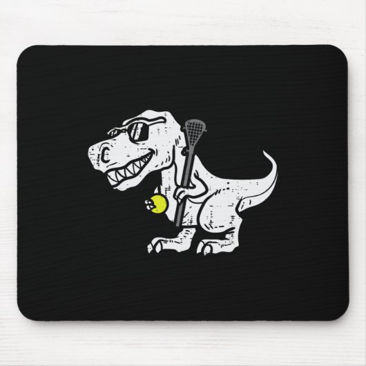 Trex Dinosaur Lacrosse Lustiger Lax Spieler Torwar Mousepad (Vorne)