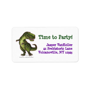 TRex Dinosaur, Time-to-Party-Adressenmarken Adressaufkleber