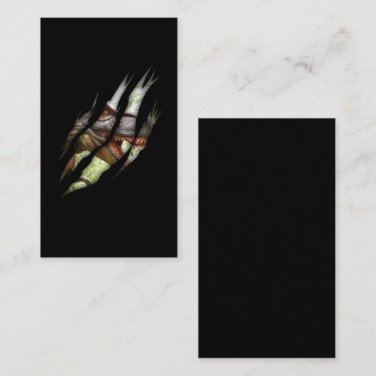 Trex Dinosaur Torn Claw Dino Visitenkarte (Vorne/Hinten)