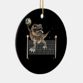 Trex Dinosaur Volleyball Sport Player Keramik Ornament (Rechts)