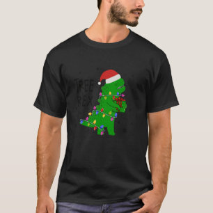 Trex Dinosaur Xmas Lights Weihnachtsmannmütze T Re T-Shirt