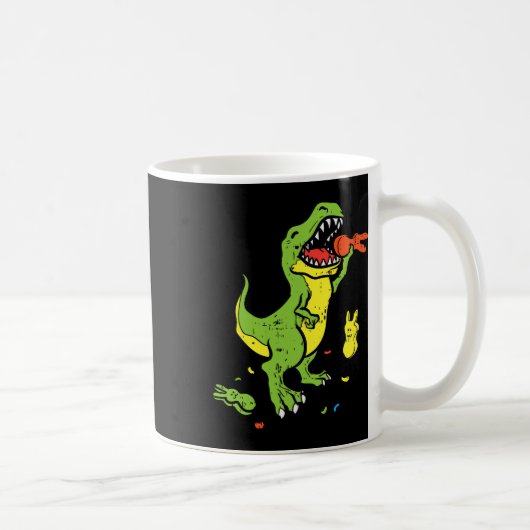 Trex frisst Bunny Lustiger Ostern Dinosaurier Lieb Kaffeetasse (Rechts)