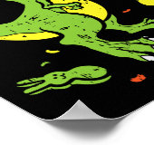 Trex frisst Bunny Lustiges Ostern Dinosaurier Lieb Poster (Ecke)