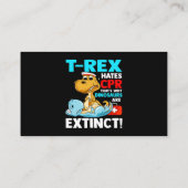 TRex Hates CPR Dinosaur Nurse Funny Nursing Studen Visitenkarte (Rückseite)