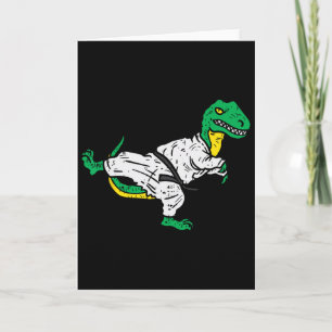 Trex Karate Taekwondo Schwarzgurt Lustiger Dinosau Karte