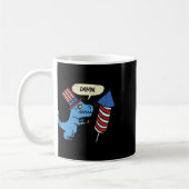 Trex Kurze Hände Firecracker Funny Firework 4. Kaffeetasse (Links)