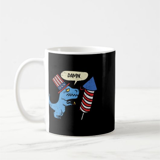 Trex Kurze Hände Firecracker Funny Firework 4. Kaffeetasse (Links)