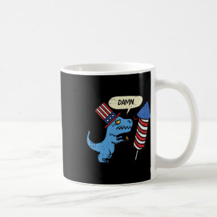 Trex Kurze Hände Firecracker Funny Firework 4. Kaffeetasse
