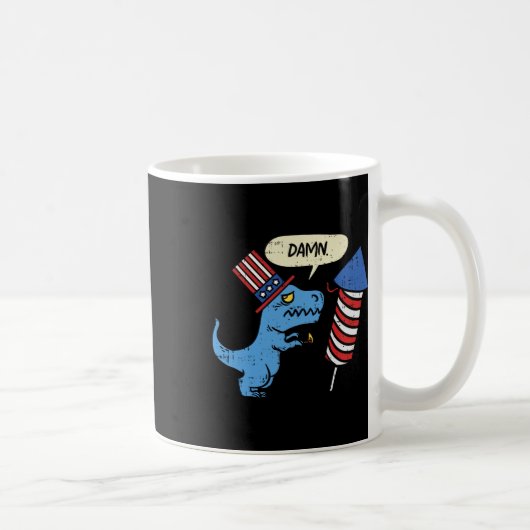Trex Kurze Hände Firecracker Funny Firework 4. Kaffeetasse (Rechts)