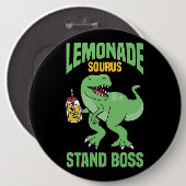 TRex Lemonade Stand Boss Kids Lemon Squad Button (Vorne & Hinten)