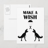 TRex machen einen Wunsch Postkarte (Vorne/Hinten)