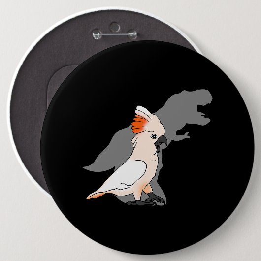 TRex Moluccan Cockatoo Shadow Dinosaurier Bird Lov Button (Vorne & Hinten)
