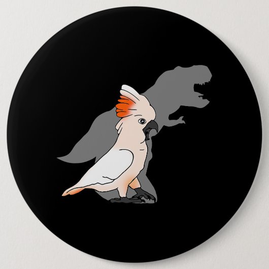 TRex Moluccan Cockatoo Shadow Dinosaurier Bird Lov Button (Vorderseite)