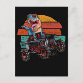 Trex Monster Truck Boys Dirt Race Retro Dinosaurie Postkarte (Vorderseite)