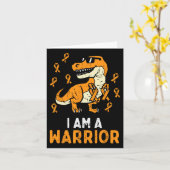 Trex Orange Ribbon Im A Warrior Leukemia Bewusstse Karte (Gelbe Blume)