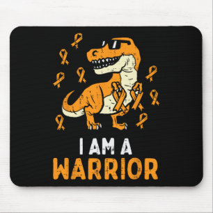 Trex Orange Ribbon Im A Warrior Leukemia Bewusstse Mousepad