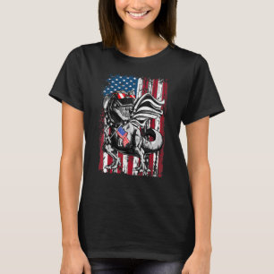 Trex Popsicle Usa Flag 4. Juli Dinosaur T-Shirt