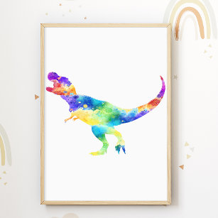 Trex Print Colorful Dinosaurier Kinder Zimmer Post Poster