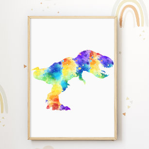 Trex Print Colorful Dinosaurier Kinder Zimmer Post Poster