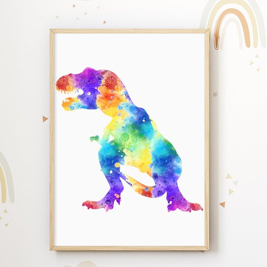 Trex Print Colorful Dinosaurier Kinder Zimmer Post Poster