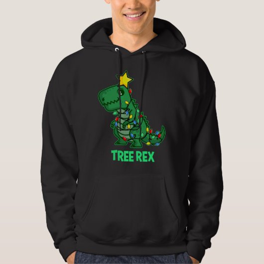 Trex Rex Funny Niedlich Retro Weihnachtsfest Hoodie (Vorderseite)