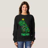 Trex Rex Funny Niedlich Retro Weihnachtsfest Sweatshirt (Vorne ganz)